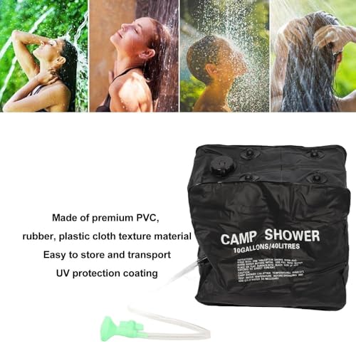 Bolsa de Ducha Solar para Campamento 40L/10 Galones con Pulverizador, Bolsa de Agua Portátil con Manguera Removible y Cuerdas para Colgar para Excursiones, Escalada y Viajes al Aire Libre miniatura 4
