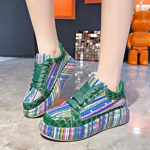 Women Sneakers Woman Luxury Platform Women Trainers Rhinestone Fashion Casual Shoes for Women Sneakers, Comfort Bling Shoes Fashion Shiny Walking Shoes4