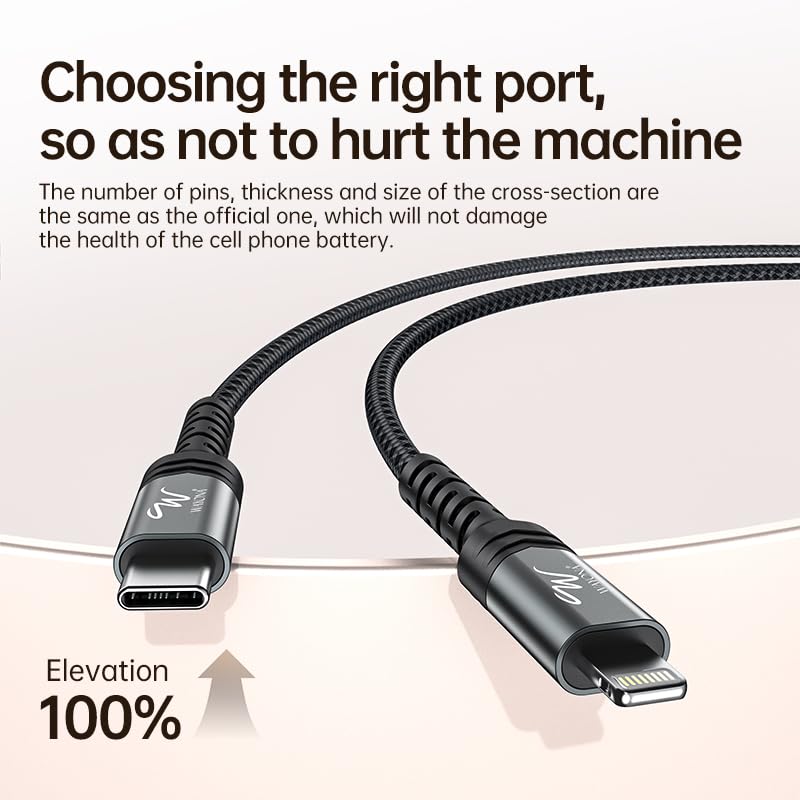Image of Wayona USB C to Lightning Cable Fast Charging MFI Certified 1.5M for 27W iPhone 14Pro Charger Cable Compatible with iPhone 14 /13 Pro /13 ProMax /12 Pro /11 Pro Max /X /XS,Carplay, iPad 9th 2021, Airpods