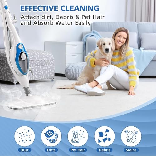 Image of LINNIW 6 Pack Replacement Steam Mop Pads Compatible for PurSteam ThermaPro 10-in-1