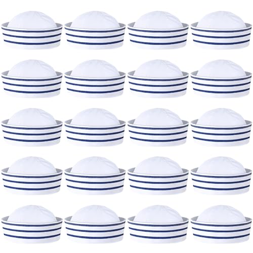 Chapeau de marin blanc pour homme et femme costume de capitaine de bateau nautique