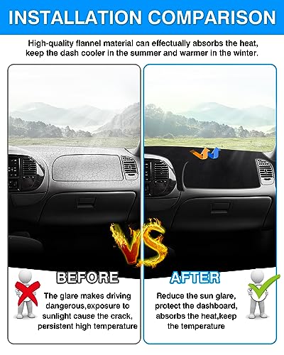 Image of Autorder Dashboard Cover Mat for 1997-2003 Ford F150 /F250 /Expedition /F150 Heritage Accessories Dash Cover Flannel Dash Mat Sunshade Glare UV Rays Protector(Without Light Sensor&Climate Sensor)