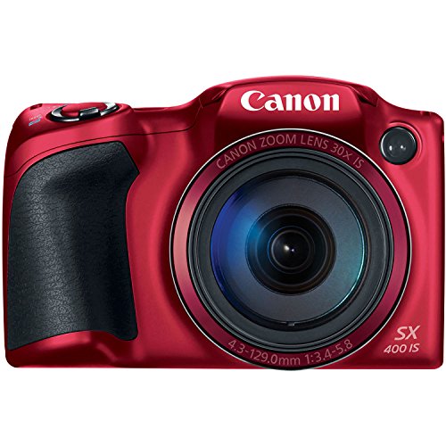 Image of Canon Powershot SX400 is 16.0 MP Digital Camera with 30x Optical Zoom and 720p HD Video (Red)