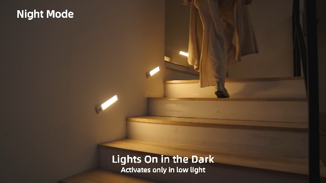 Image of EZVALO 4-Pack Under Cabinet Lights, 2400mAh Rechargeable Motion Sensor Light Indoor, Wireless Closet Lights, with 3 Color Temps, Dimmable, Magnetic, Under Counter Lights for Kitchen, Stairs (8-inch)