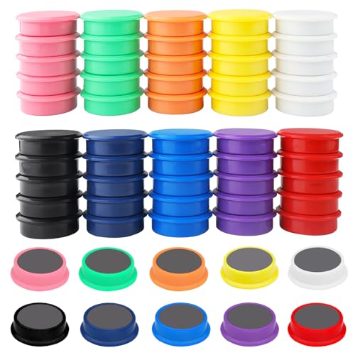 ZDZBLX Fridge Magnets 60 Pack, Strong Colourful Round Small Magnets for Whiteboard Notice Board,Fridge,Office & Crafts