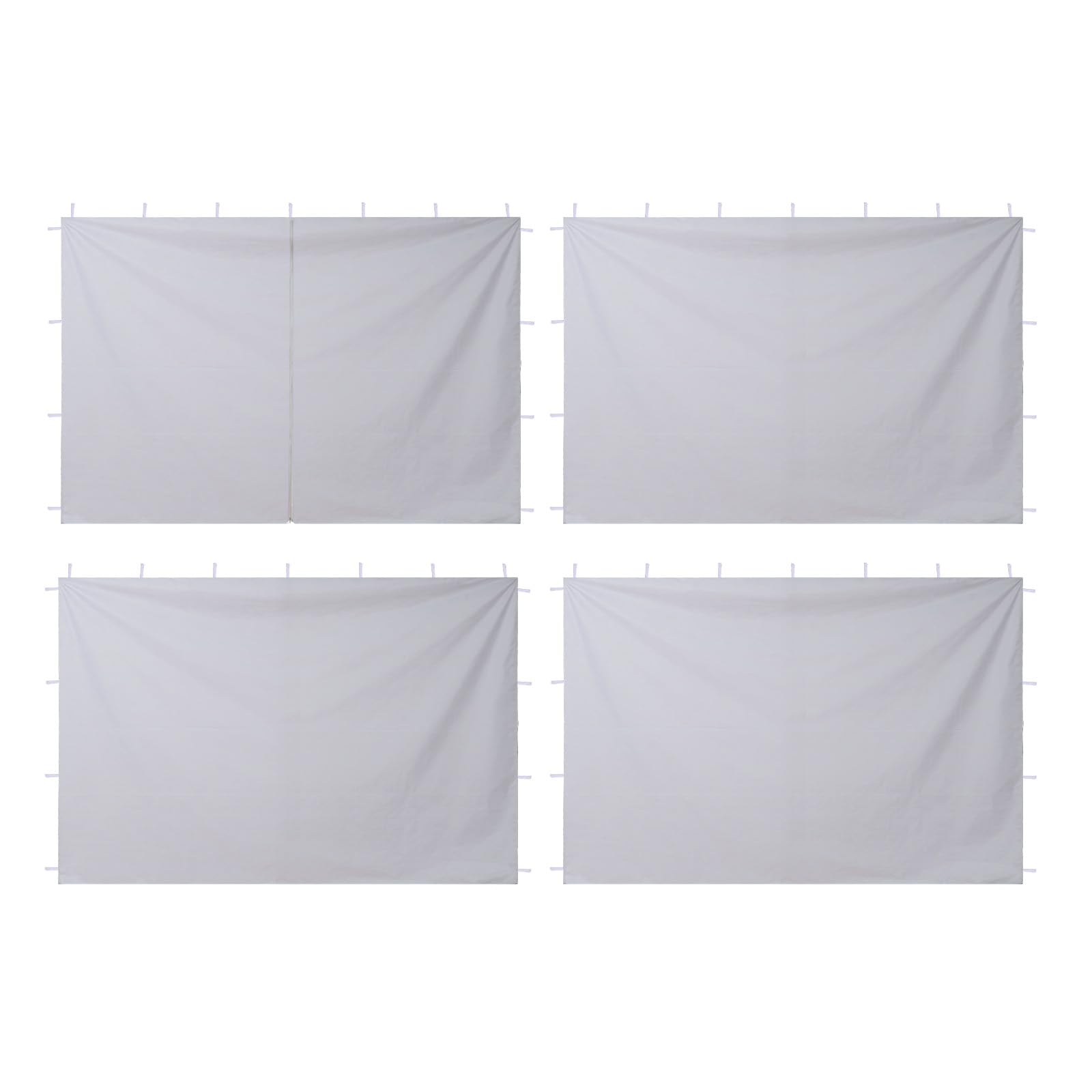 VEVOR Paroi Latérale de Tonnelle 3x2 m Panneau Latéral de Tente Tonnelle Lot de 4 pour Événements d'Extérieur, Stands de Vendeur, Camping, avec Couche Imperméable, Coupe-Vent et Pare-Soleil, Blanc