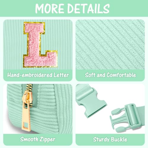 Image of Gitus 10 11 12 13 14 15 16 Year Old Girl Gifts Personalized Birthday Gifts for Women Daughter Sister Her Initial Belt Bag Fanny Pack Crossbody Bags for Teen Girl Gifts Trendy Stuff (Mint Green-L)