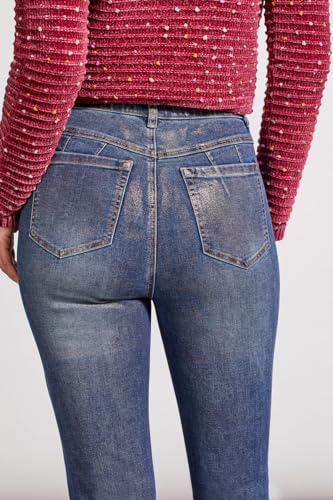 Tribal Women's Sophia Curvy Ankle Pants with Rose Gold Foiling3