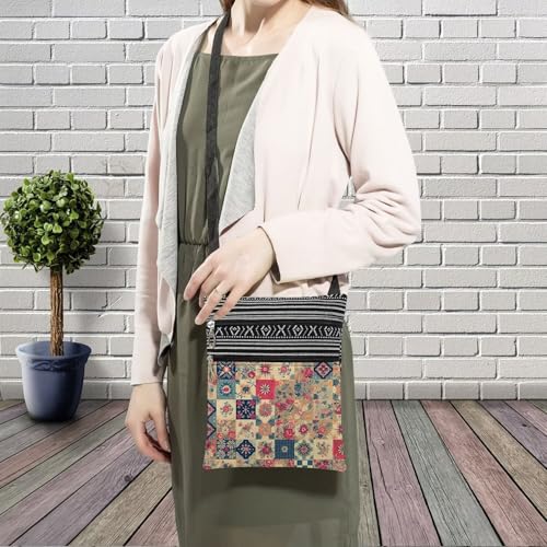 Kaleidoscope Messenger Bag Small Ethnic Pattern Printed Adjustable Strap Crossbody Zipper Bag Kaleidoscope Phone Bag Wallet Cute Shoulder Handbag for Women Friends -33