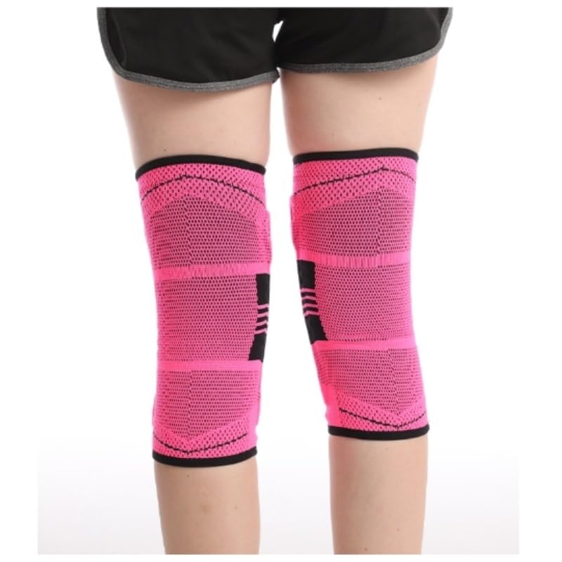 Exercise, protection Thickened Silicone Spring Strip Support Knee Pads for Fitness Sports Knee Pads with Pressure Protection for Fitness, cycling, running, playing football(Blue,Medium)