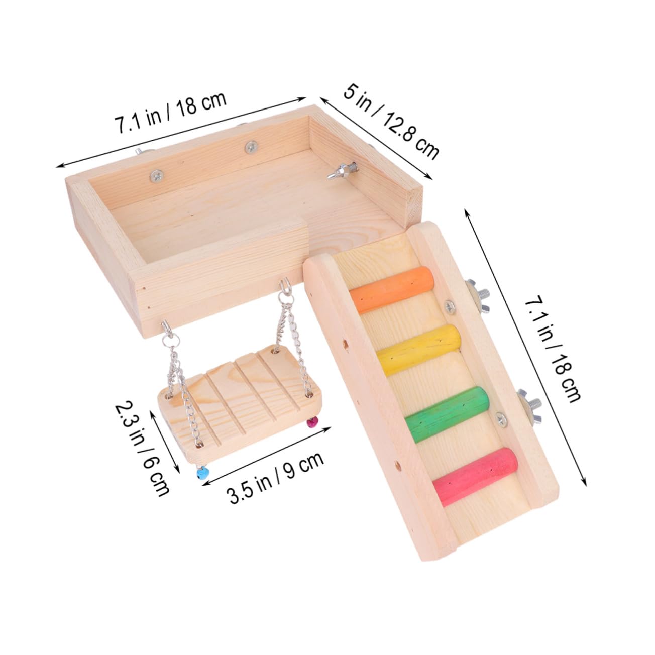 Beaupretty Jouet Échelle pour Animaux, Balançoire à Oiseaux, Matériau Sûr, Grand Format, Jeu D’Escalade pour Hamster et Perroquet, Accessoire Ludique pour Cage D’Oiseaux, Petits Animaux