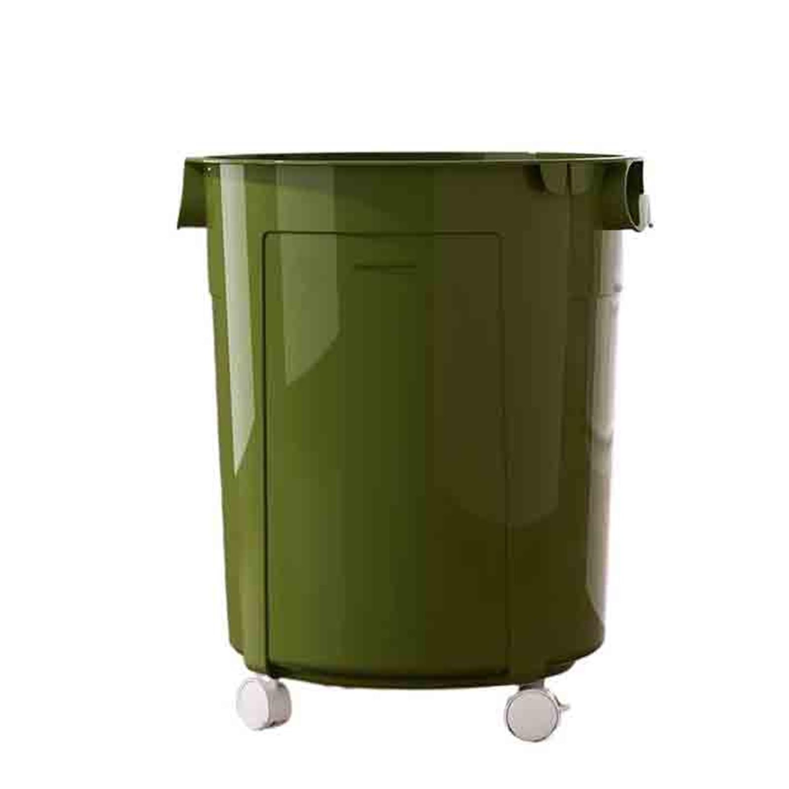 Waste Bins Large Capacity Wheeled Kitchen Garbage Bin Household Uncovered Storage Movable(Green)