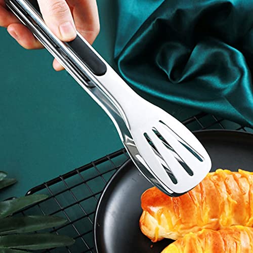 Pinzas Cocina Pinzas de Cocina de Acero Inoxidable, con Silicona, for freír, cocinar, Pan, Tamaño: 24 * 4,5 cm, Flexible for Usar