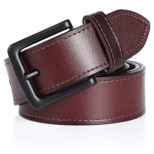 Men Genuine, Leather Dress Belt with Single Prong Buckle