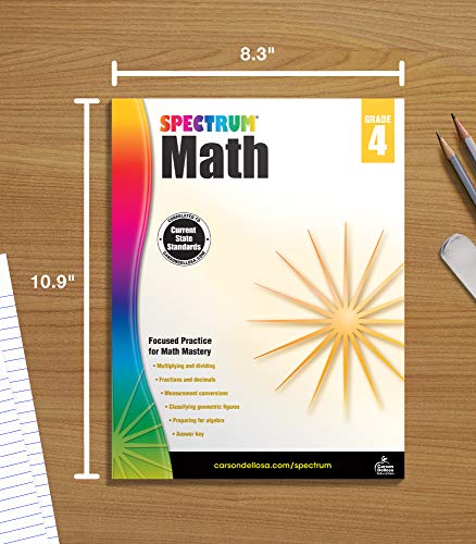 Spectrum 4th Grade Math Workbooks, Ages 9 to 10, 4th Grade Math, Multiplication, Division, Fractions, Decimals, Algebra, Measurement Conversions, and Geometry Workbook - 160 Pages - Image 7
