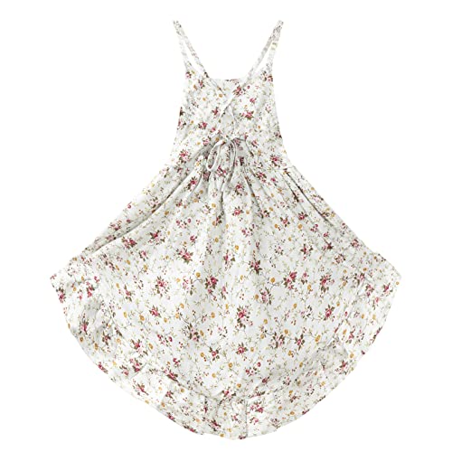 Mud Kingdom Floral Girls Party High Low Boho Dress Midi Length Sleeveless Vintage Beach Holiday2