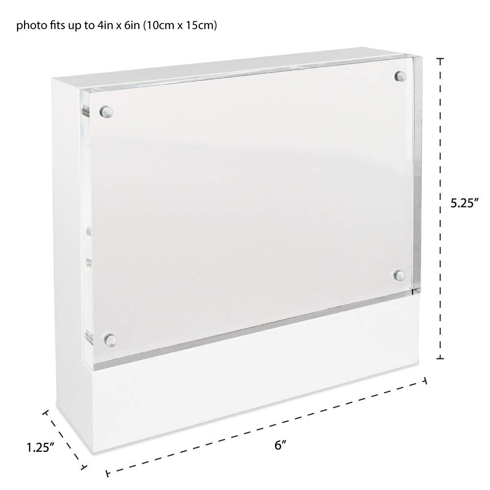 Isaac Jacobs Wood Block Acrylic Frame, 4x6 White by Isaac Jacobs International 1