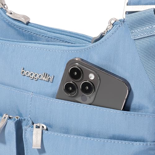 Image of Baggallini Crossbody Travel Bag 11x8.5 Lightweight Water-resistant Nylon Handbag