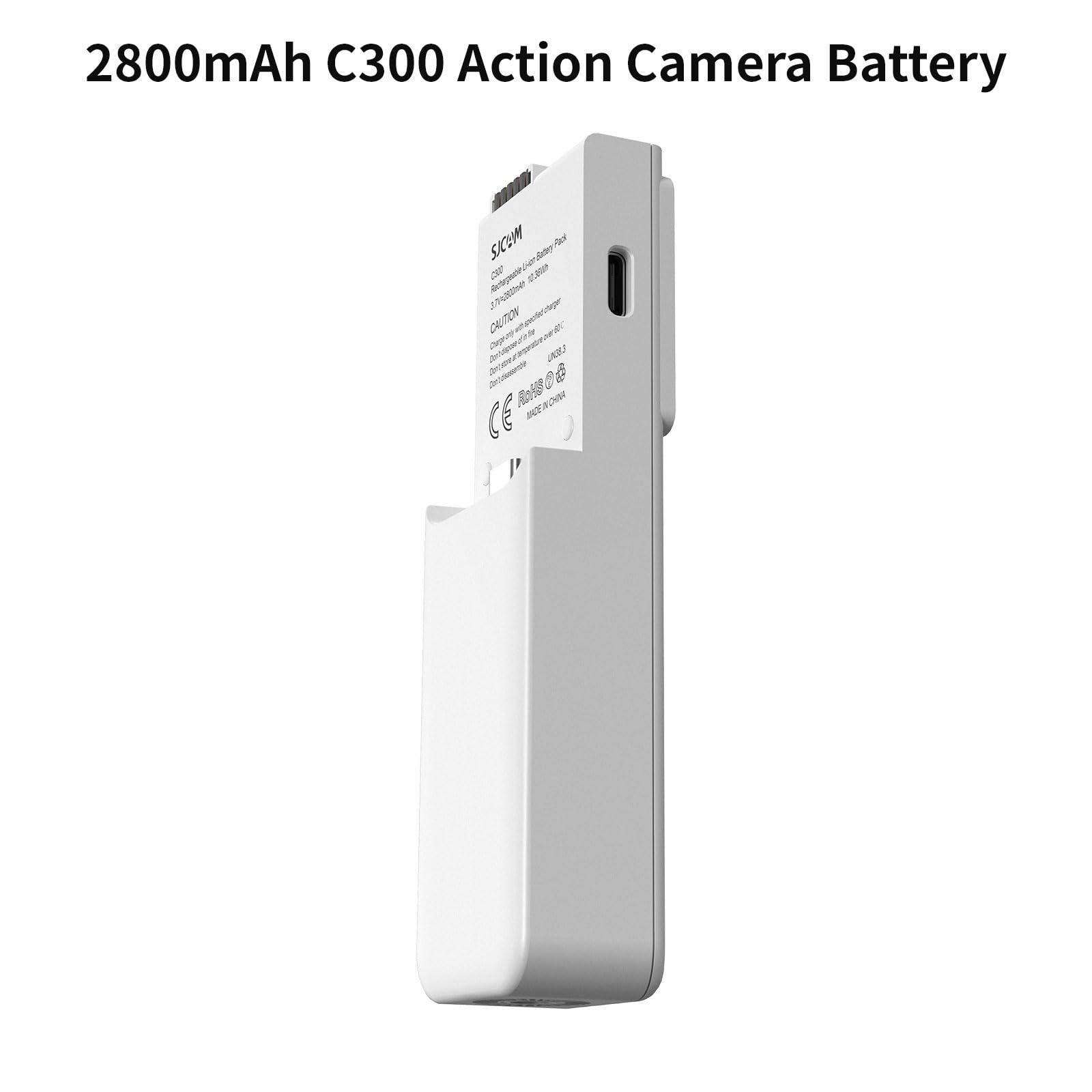 Batteria Sostitutiva Per Action Cam SJCAM C300 - 2800mAh, 3.7V - Ricaricabile Agli Ioni Di Litio - Foto 10