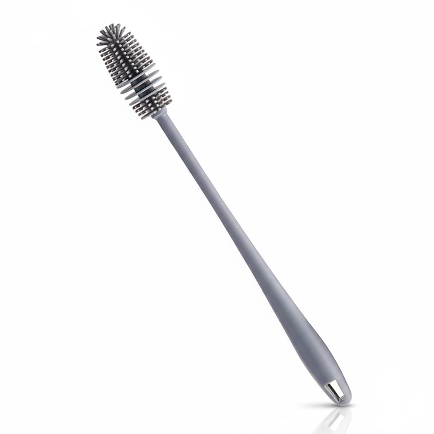 XML Bottle Cleaning Brush Silicone Long Handle for Baby Bottle, Water Bottle, Containers, Vase and Glass, Bottle Cleaner for Home and Kitchen Accessories Item Products (31-CM-Silicone-Grey-Brush)