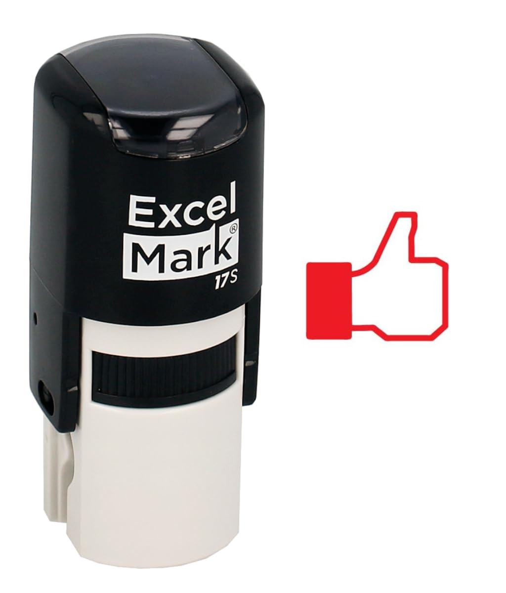 ExcelMarkThumbs Up - Self-Inking Round Teacher Stamp - Red Ink