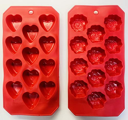 Moldes de cubitos en forma de corazón y rosa miniatura 1