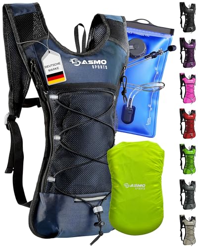 SASMO® Dricksryggsäck (blå) med termofack | dryckesryggsäck löpning – ultralätt 300 g & 6 l | Löpryggsäck med...