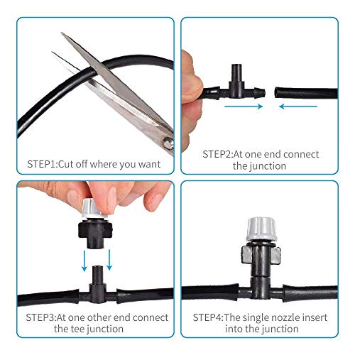 Image of DIY Crafts 2 Pcs Misting Dripper Kit, Included Pipe + Faucet Connector + Accessory, 2 Pcs, Drip Irriagtion Kit Misting Dripp(2 Pcs Misting Dripper Kit, Included Pipe + Faucet Connector + Accessory)