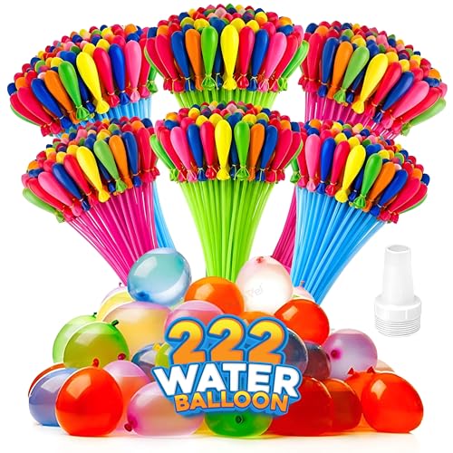 Duravel Colorful Water Balloons Rapid-Filling Self-Sealing Easy Fill for Outdoor Family Party and Summer Fun 222 Pcs