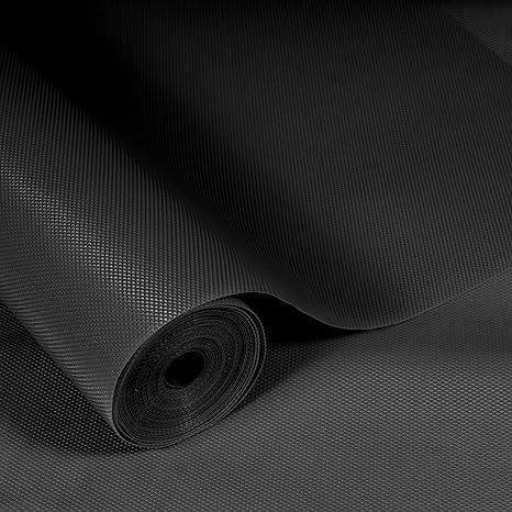 KayJen (45cmX3m) Black Food Grade EVA Anti Slip MatSheet for Fridge, Kitchen, Drawer, Shelf Liner, Table (Diamond Texture, Black)