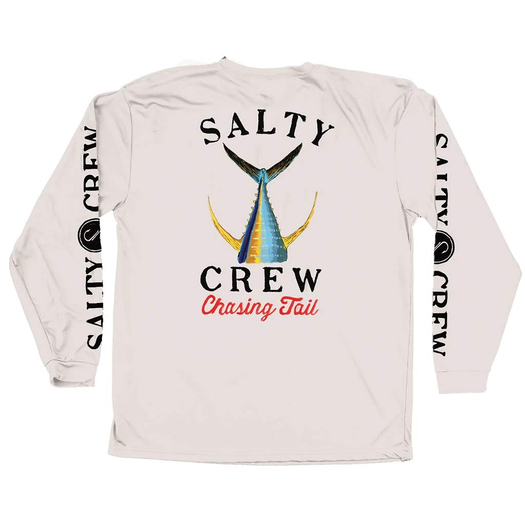 Salty CrewMen's Tailed Long Sleeve Tech T-Shirt, White, Large