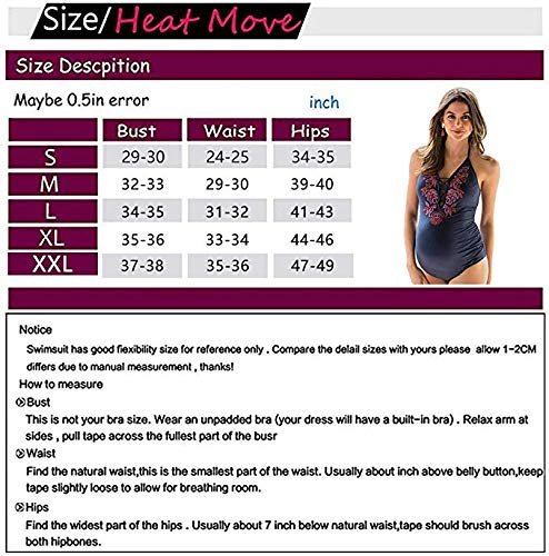 Women's Maternity One Piece Halter Ruched Swimsuit Bathing Suit Blue #TOP1