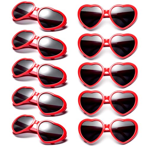 Pibupibu 10/20 Packs Wholesale Neon Colors Heart Retro Style Party Favors Sunglasses