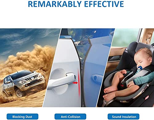 Image of BRANLE Car Door Edge Guards No Glue Universal Fit Rubber U Shape Car Door Edge Trim Molding Car Door Edge Protector Strips Automotive Trim Car Door Trim Protection - 1 Mtr * 4 Pcs(Black)
