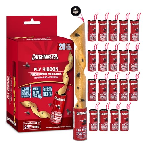 Catchmaster Fly Ribbon 20-Pack, Bug & Fruit Fly...