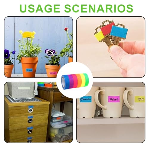 6 Rollen Neon Klebeband - UV Schwarzlicht Reaktives Fluoreszierendes Klebeband - 15mmx5m Reflektierendes Fluoreszierendes Gaffer Tape Neon für Bühnenwanddekoration, Partybeleuchtung, Kinderbasteln DIY