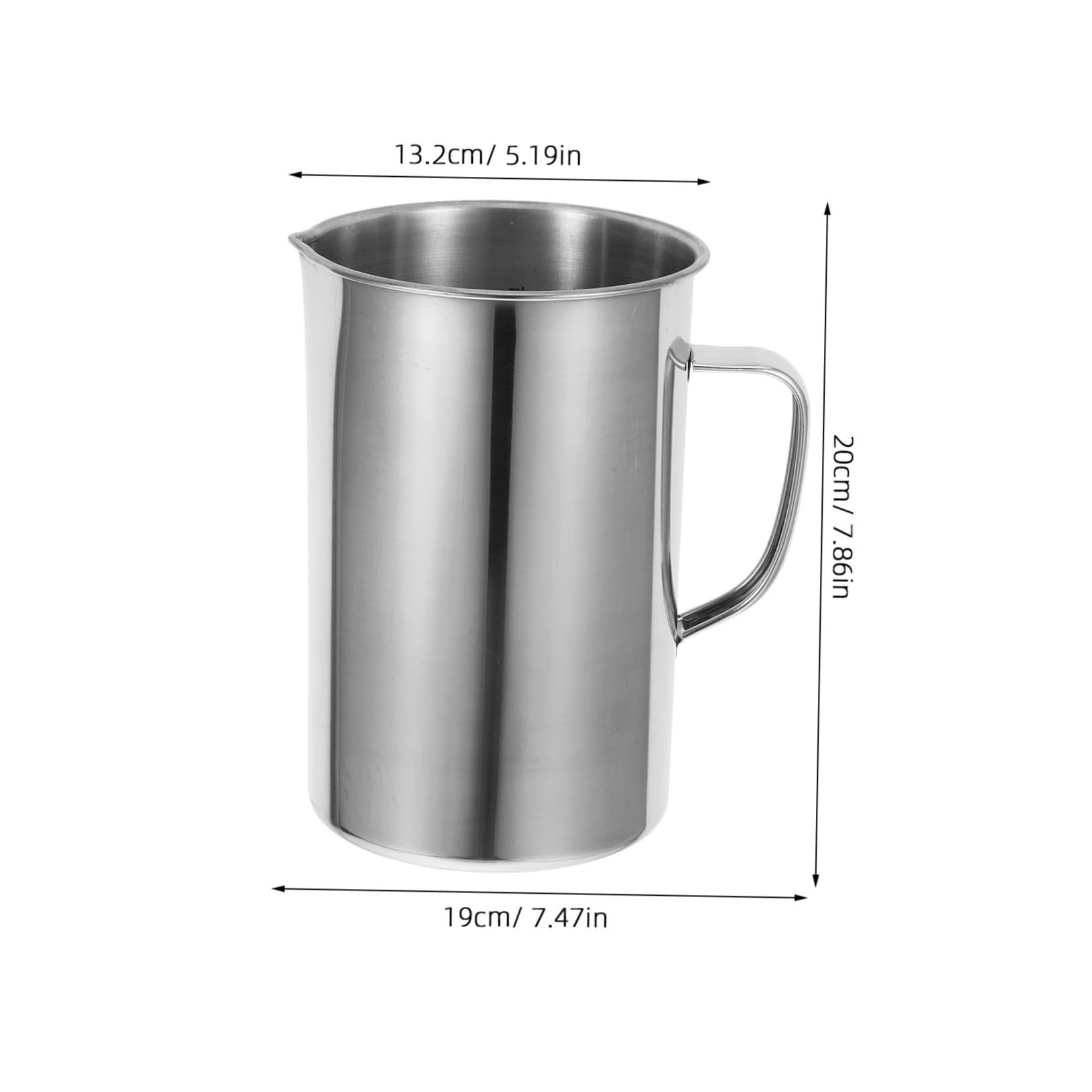 IMIKEYA Misurino Facile da Pulire con Beccuccio Graduato 2000 Ml in Acciaio Inox per Uso Domestico e Preparazione del Tè