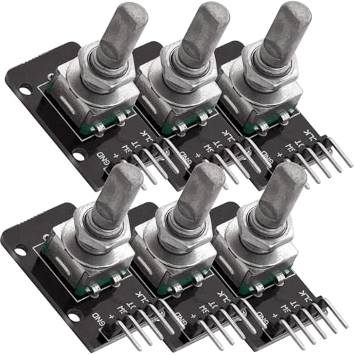GERUI 6 x KY 040 Drehwinkelgeber Drehgeber Rotary Encoder Module kompatibel mit Arduino.360 Grad Drehcodibermodul,Potentiometer DigitalImpulsausgang elektronische Bausteine.