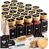 Photo Gallery deco haus® set da 24 contenitori per spezie con tappo a vite - kit per condimenti con etichette, imbuto, spazzola, pennarello - barattoli portaspezie piccoli in vetro trasparente da 120ml, 10,5x4,3 cm Photo Gallery deco haus® set da 24 contenitori per spezie con tappo a vite - kit per condimenti con etichette, imbuto, spazzola, pennarello - barattoli portaspezie piccoli in vetro trasparente da 120ml, 10,5x4,3 cm
