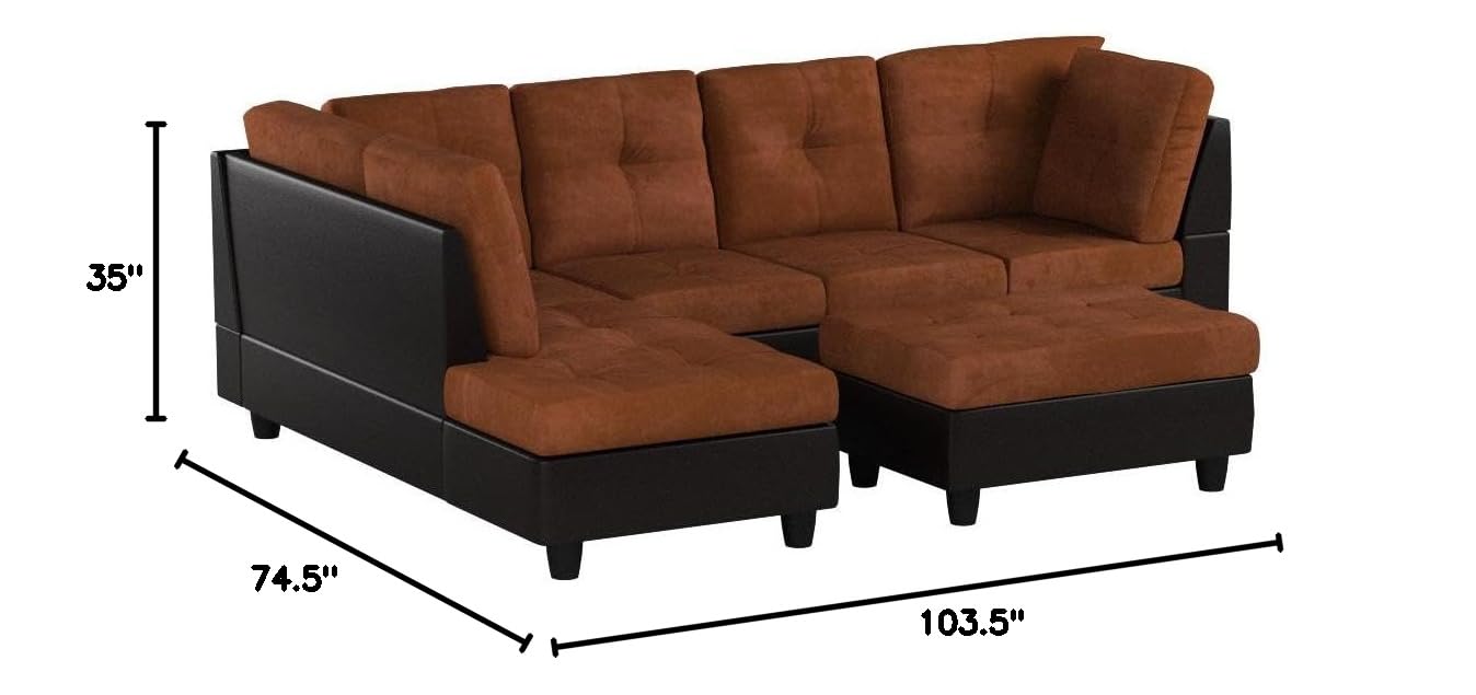 Sectional Sofa Set Chocolate Brown product thumbnail 3