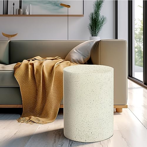 Luxenhöme Luxenhome Outdoor Side Table, 18 Inch Cement Outdoor End Tables For Patio, Garden Accent Table, Modern Small Round Side Table For Outside thumb #7