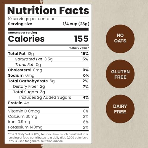 Image of Paleonola Vanilla Bean Grain Free Granola, 10 Oz Resealable Bag (Pack of 1) - Grainless Paleo Granola Blended with Nuts, Seed & Vanilla Bean - Gluten & Dairy Free, Non-GMO, Low Carb Protein Granola