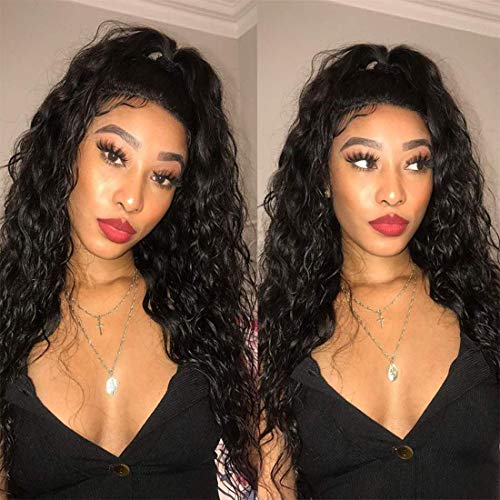 26 inch 4x4 Lace Closure Wig Water Wave 4x4 Lac Wig Human Hair Wigs For Women Pre plucked Bleached Knots With Baby Hair Free Part Silk Swiss Lace Virgin Hair 26 Inch Long Wig
