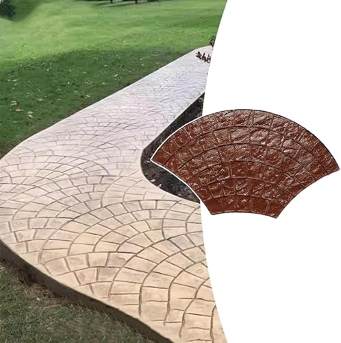 Patrones de baldosas para aceras y patios con sellos de hormigón texturizado.