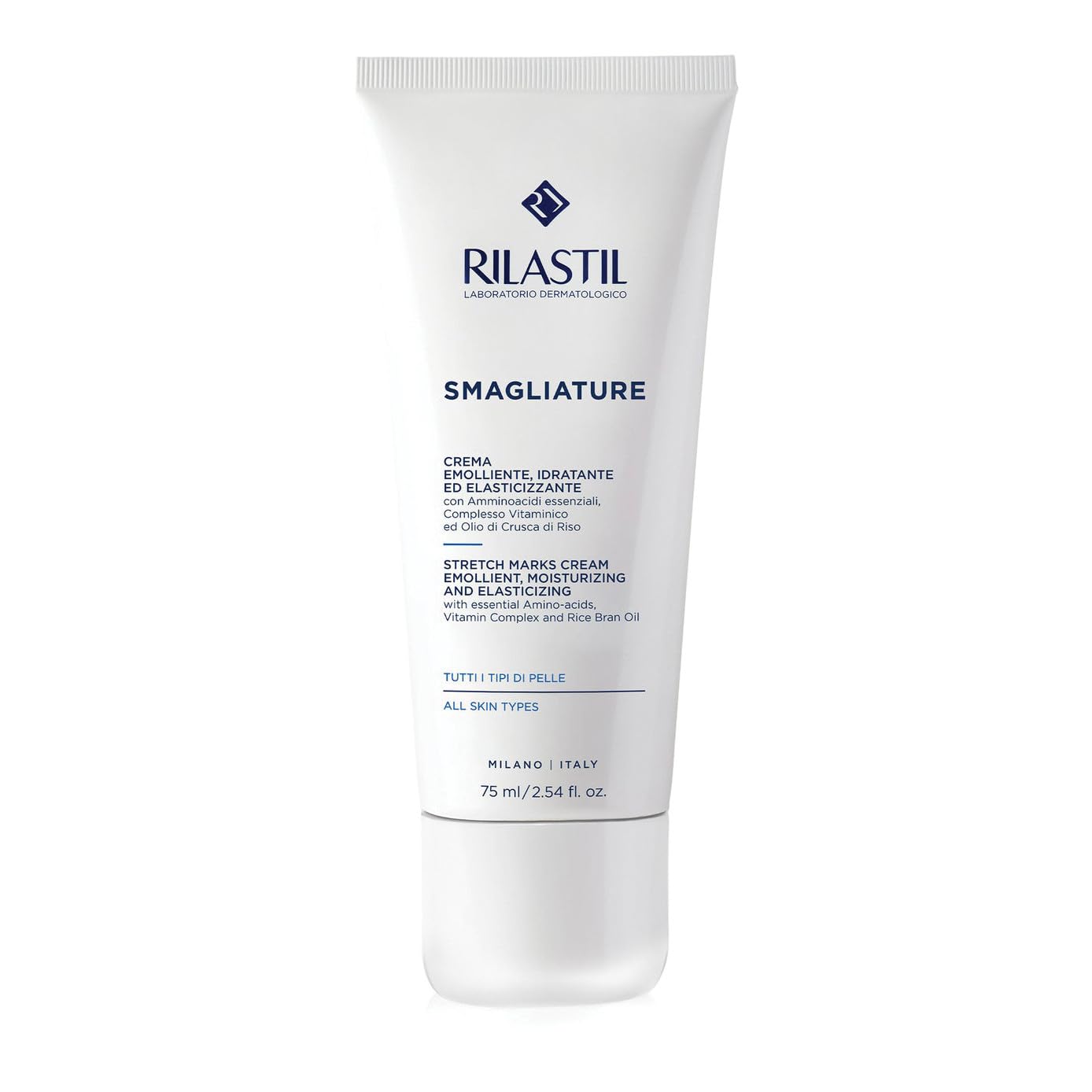 Rilastil Dehnungsstreifen-Creme, Pflegt, Spendet Feuchtigkeit und Lindert Wachstumsstreifen, 75 ml