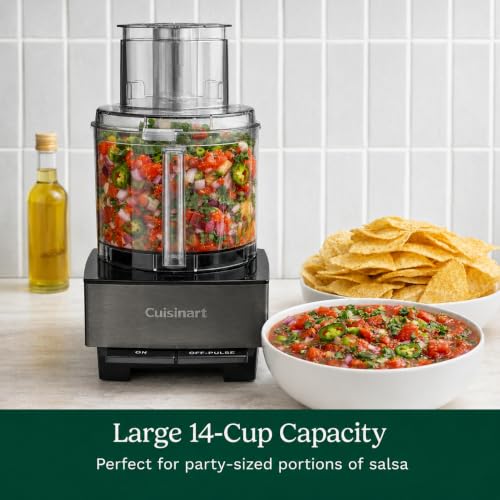Image of Cuisinart Food Processor 14-Cup Vegetable Chopper for Mincing, Dicing, Shredding, Puree & Kneading Dough, Black Stainless, DFP-14BKSY