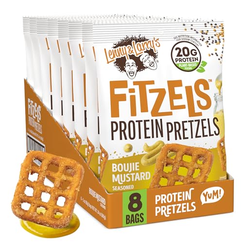 Lenny & Larry's Fitzels Protein Pretzels (8x85g) Mostaza Boujie - Alimentos funcionales - Aperitivos proteicos