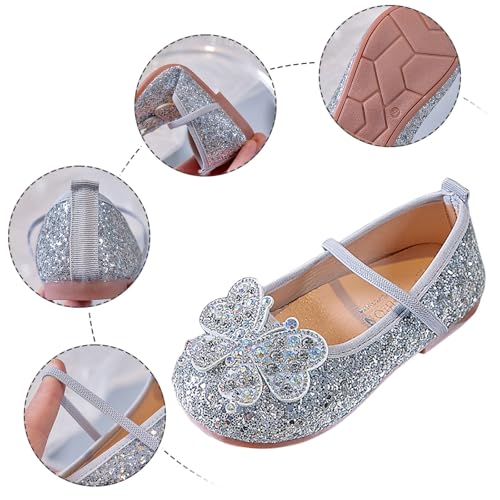 Girls Dress Shoes Mary Jane Flower Girl Bow Ballet Lightweight Soft Sole Flat Shoes for Wedding Party Toddler3