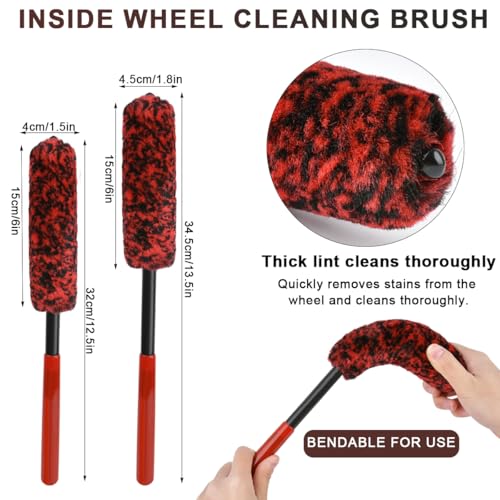 OctBird Kit Brosse Nettoyage Voiture 5 Pcs Brosse à Détails Auto, Car Cleaning Kit, Brosses pour Moteur, Tableau de Bord, Jantes, Sièges, Air Vent (Intérieur/Extérieur, Lavable, Tous Véhicules) – Image 3