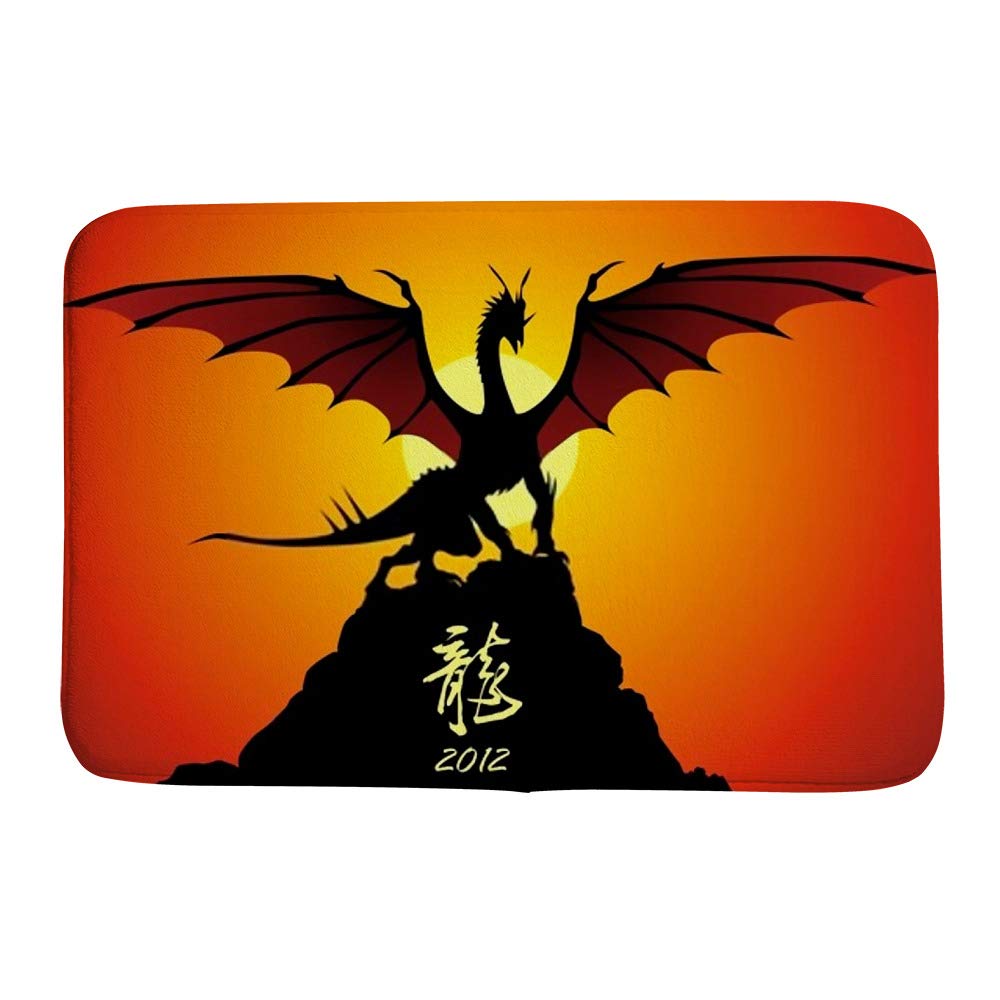 Tapis de bain avec ailes de dragon malicieux pour un réveil joyeux